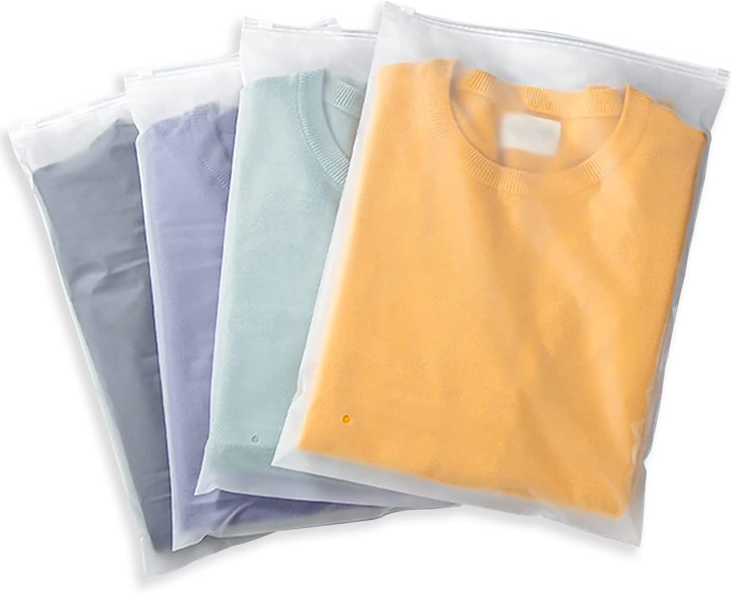 Versatile Zip Storage Bags | 20-Pack Frosted EVA Garment Sleeves with Ventilation Holes | Durable and Waterproof for Organizing 5