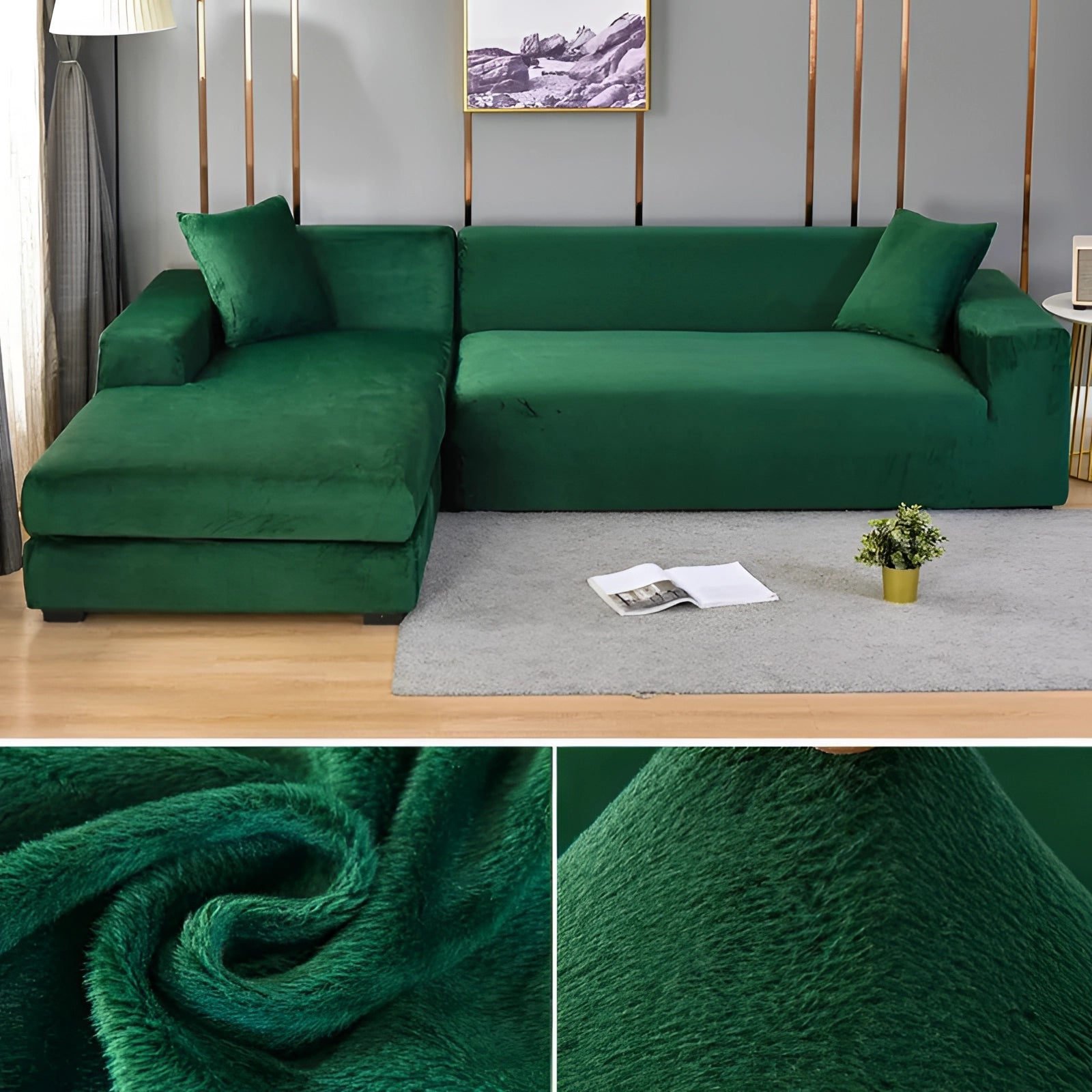 Vexa | Modern Velvet Sectional Sofa Cover with Stretchable Fabric | Elegant Protection for Your Furniture 11