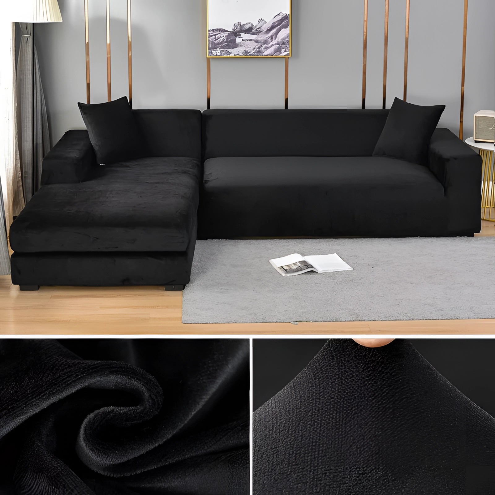 Vexa | Modern Velvet Sectional Sofa Cover with Stretchable Fabric | Elegant Protection for Your Furniture 6