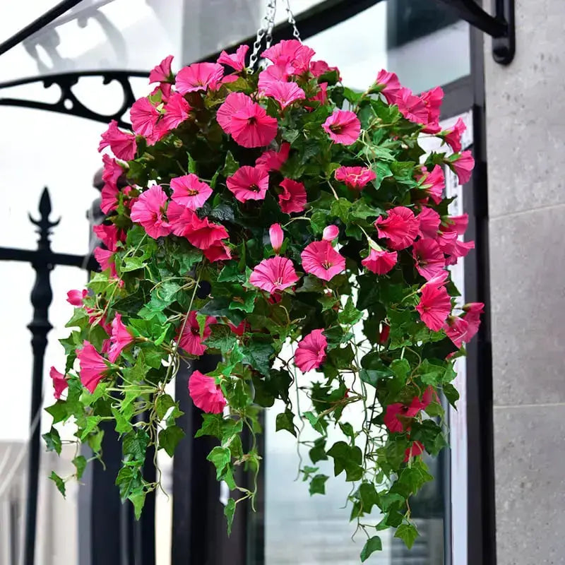 Vibrant Artificial Morning Glory Vines with UV-Resistant Design for Year-Round Beauty 0