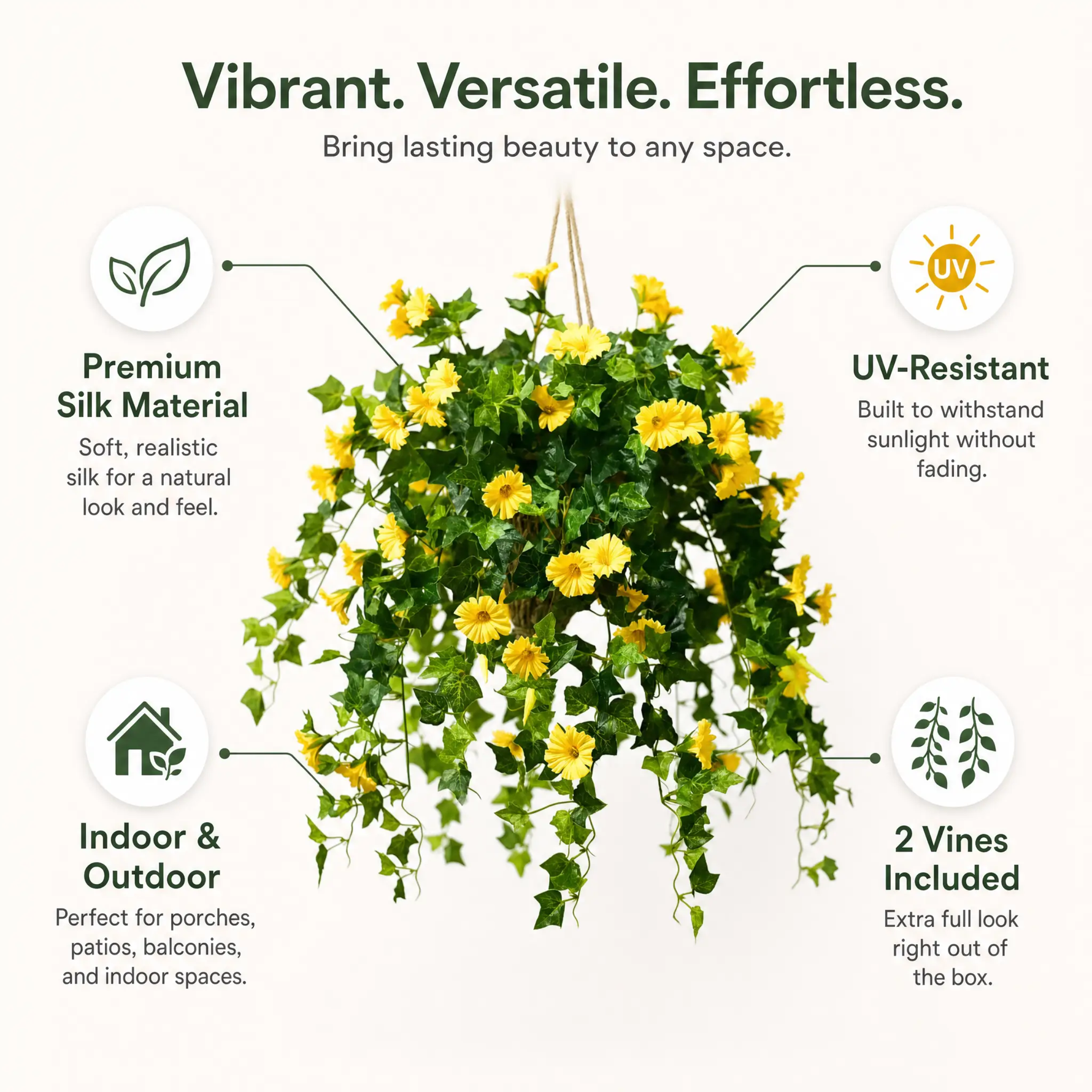Vibrant Artificial Morning Glory Vines with UV-Resistant Design for Year-Round Beauty 6