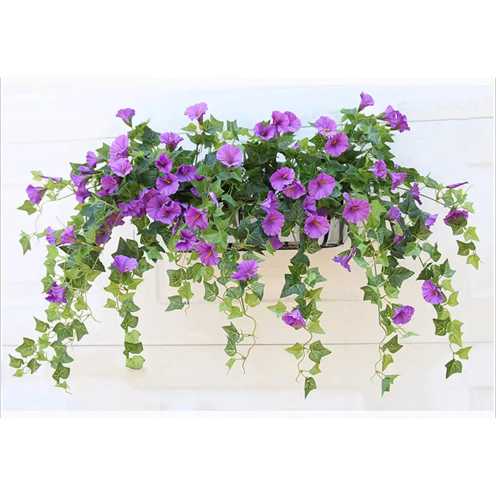 Vibrant Artificial Morning Glory Vines with UV-Resistant Design for Year-Round Beauty 9