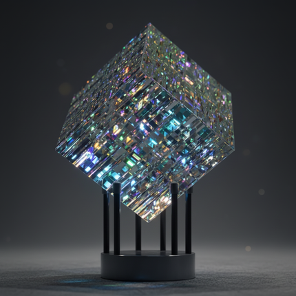 Vibrant Crystal Cube | Chromatic Refraction Art with Premium Polished Finish | Decorative Piece for Stunning Ambiance 2