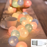 Vibrant LED String Lights | Multicolor Cotton Ball Design with USB & Battery Options | Perfect for Cozy Ambiance 7