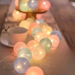 Vibrant LED String Lights | Multicolor Cotton Ball Design with USB & Battery Options | Perfect for Cozy Ambiance 8