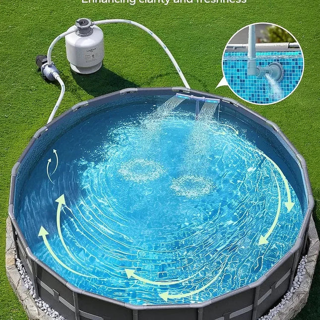 Vibrant Solar Pool Fountain with RGB LED Lights & Remote Control | Dual Arch Design for Stunning Nighttime Displays 1