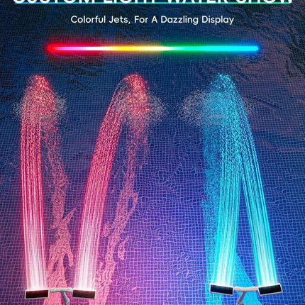 Vibrant Solar Pool Fountain with RGB LED Lights & Remote Control | Dual Arch Design for Stunning Nighttime Displays 2