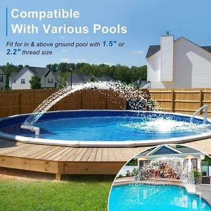 Vibrant Solar Pool Fountain with RGB LED Lights & Remote Control | Dual Arch Design for Stunning Nighttime Displays 7