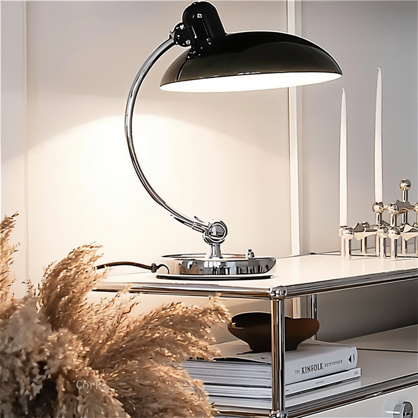 Vintage-Inspired Table Lamp | Adjustable Metal Desk Light with Dome Shade | Perfect for Warm Illumination 0