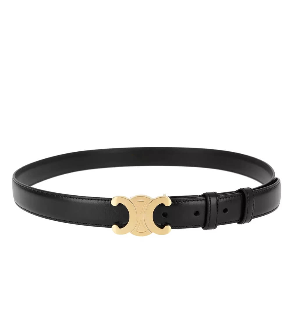 Vintage-Inspired Vegan Leather Belt with Gold CC Logo for Ethical Style 0