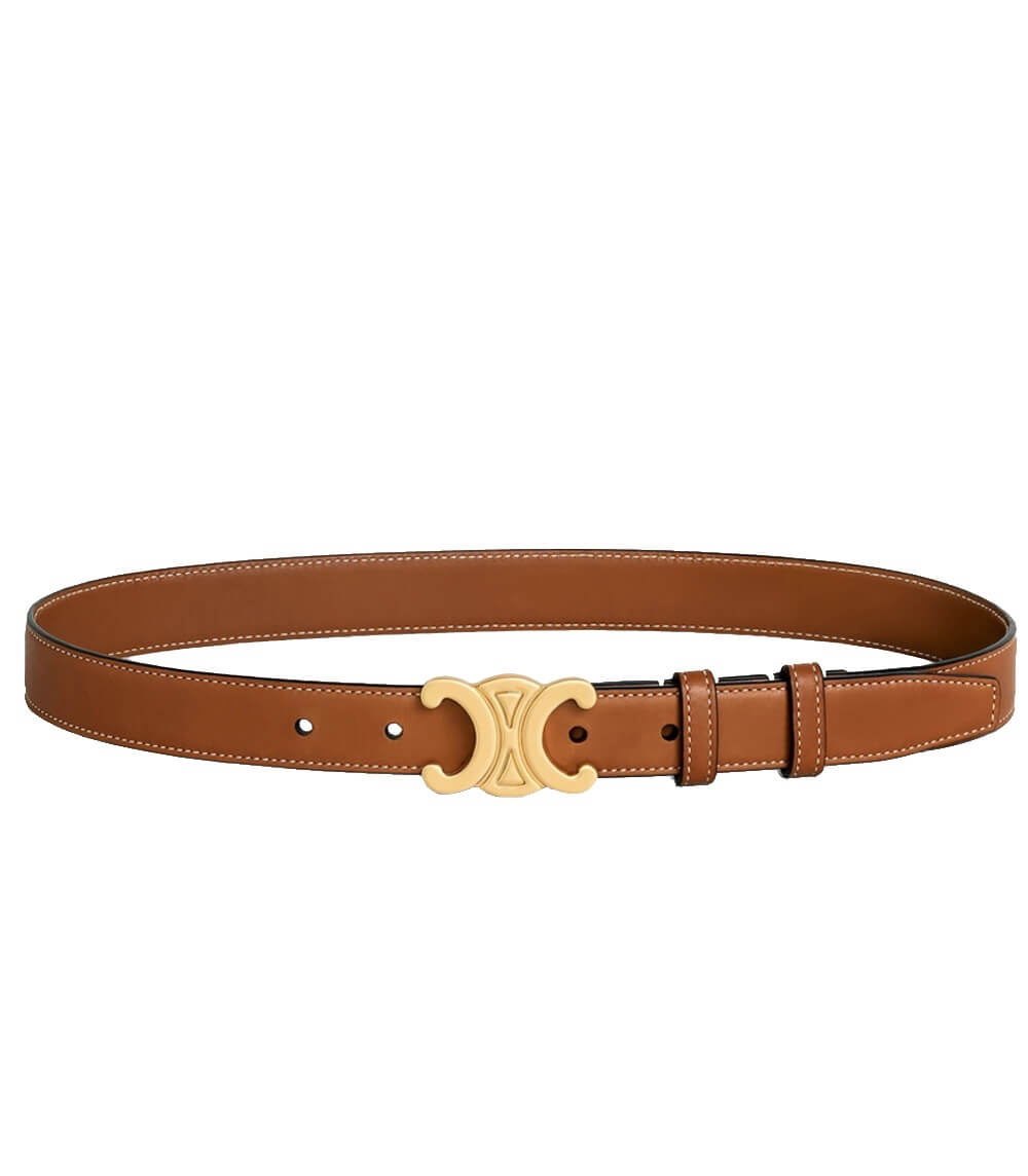 Vintage-Inspired Vegan Leather Belt with Gold CC Logo for Ethical Style 8