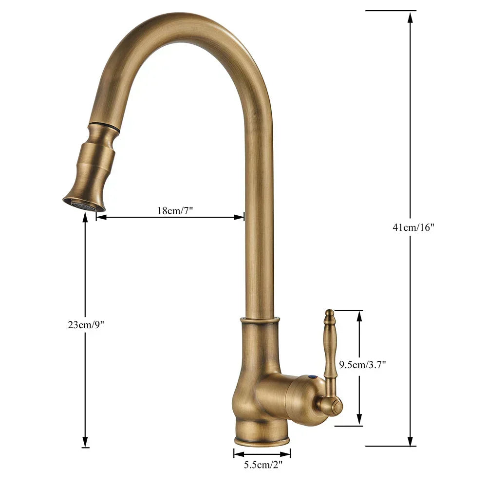 VintageTap | Kitchen Sink Faucet with Swivel Spout & Antique Brass Finish | Elegant Design for Timeless Kitchens 5