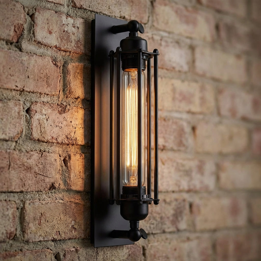 Vintage Industrial Wall Sconce with Protective Metal Cage | Stylish Lighting for Cozy Ambiance 1