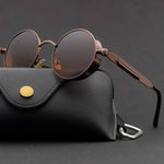 Vintage Round Steampunk Sunglasses with Polarized Lenses | UV400 Protection for Stylish Eye Care 0
