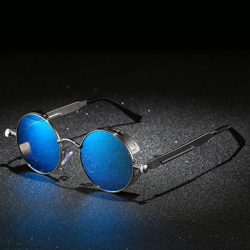 Vintage Round Steampunk Sunglasses with Polarized Lenses | UV400 Protection for Stylish Eye Care 1