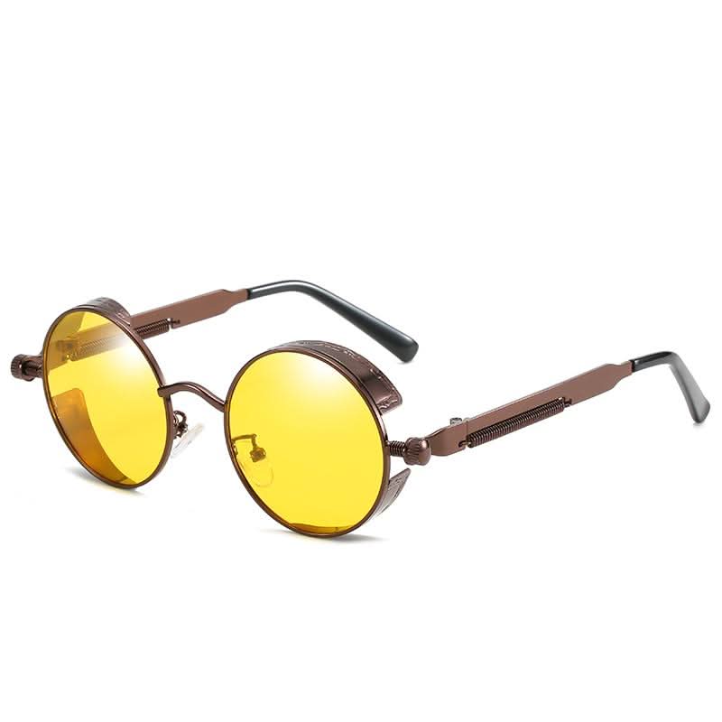 Vintage Round Steampunk Sunglasses with Polarized Lenses | UV400 Protection for Stylish Eye Care 10