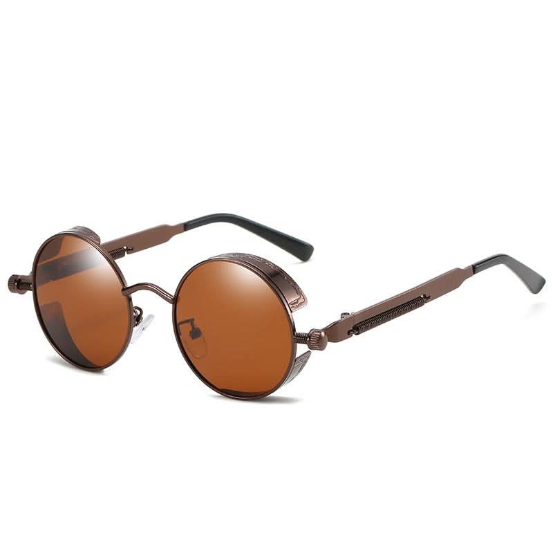 Vintage Round Steampunk Sunglasses with Polarized Lenses | UV400 Protection for Stylish Eye Care 3