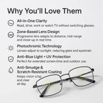 VisionEase | Progressive Multifocal Glasses with Anti-Glare & Blue Light Filter | Comfortable All-Day Wear for Clear Vision 7