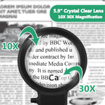 VisionPro | LED Magnifying Glass with Adjustable Gooseneck & 10X/30X Zoom | Hands-Free Aid for Reading and Crafts 4
