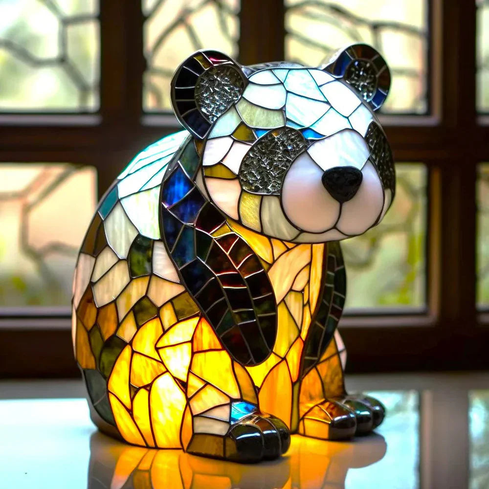 VitraFauna | Artistic Stained Glass Lamp with Unique Animal Prints | Stylish Lighting for Cozy Ambiance 1