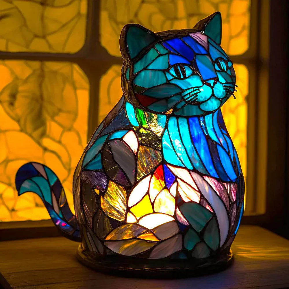 VitraFauna | Artistic Stained Glass Lamp with Unique Animal Prints | Stylish Lighting for Cozy Ambiance 13