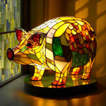 VitraFauna | Artistic Stained Glass Lamp with Unique Animal Prints | Stylish Lighting for Cozy Ambiance 2