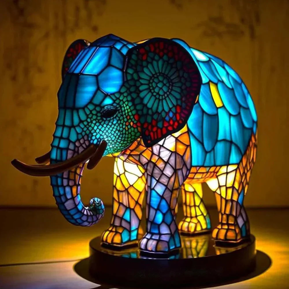 VitraFauna | Artistic Stained Glass Lamp with Unique Animal Prints | Stylish Lighting for Cozy Ambiance 9