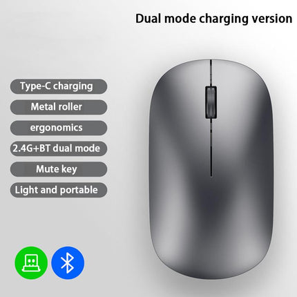 Ergonomic Mouse with Silent Clicks for Mac and Windows, Rechargeable Wireless Mouse with Type C