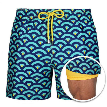 Mens Swim Shorts with Compression Liner, Mens Bathing Suit Swimwear