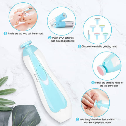Baby Nail Trimmer with 6 Grinding Heads, 4 Speed Quiet Nail Trimmer – image 8