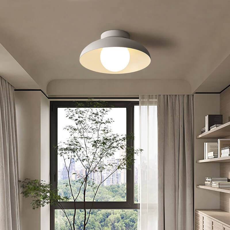 WabiSabiGlow | Elegant Modern Iron Glass Semi-Flush Mount Light 5