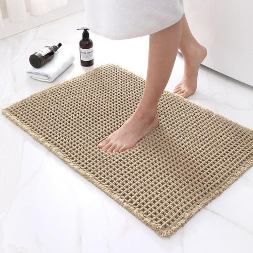 Waffle Bath Mat | Ultra-Absorbent Soft Mat with Durable Design | Cozy Bathroom Essential 0