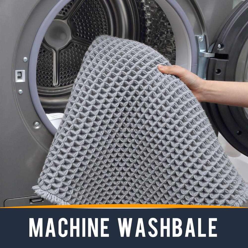 Waffle Bath Mat | Ultra-Absorbent Soft Mat with Durable Design | Cozy Bathroom Essential 3