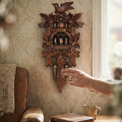 Cuckoo Clock Wooden with Swinging Pendulum, Pigeon Design