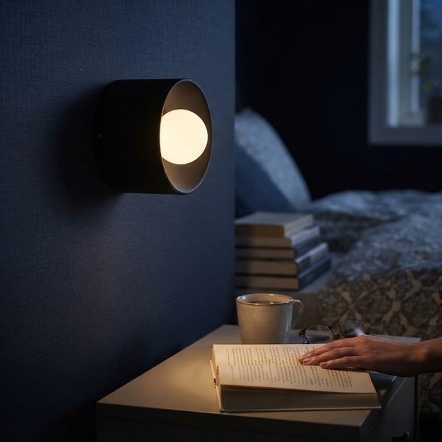Wall Sconce Black, Modern Wall Light with 3 Color Temperatures, Hardwired Wall Lamp for Bedroom and Hallway