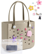 Water-Resistant Tote Bag with Detachable Wet Pocket | Chic Beach Bag for Outdoor Adventures 0