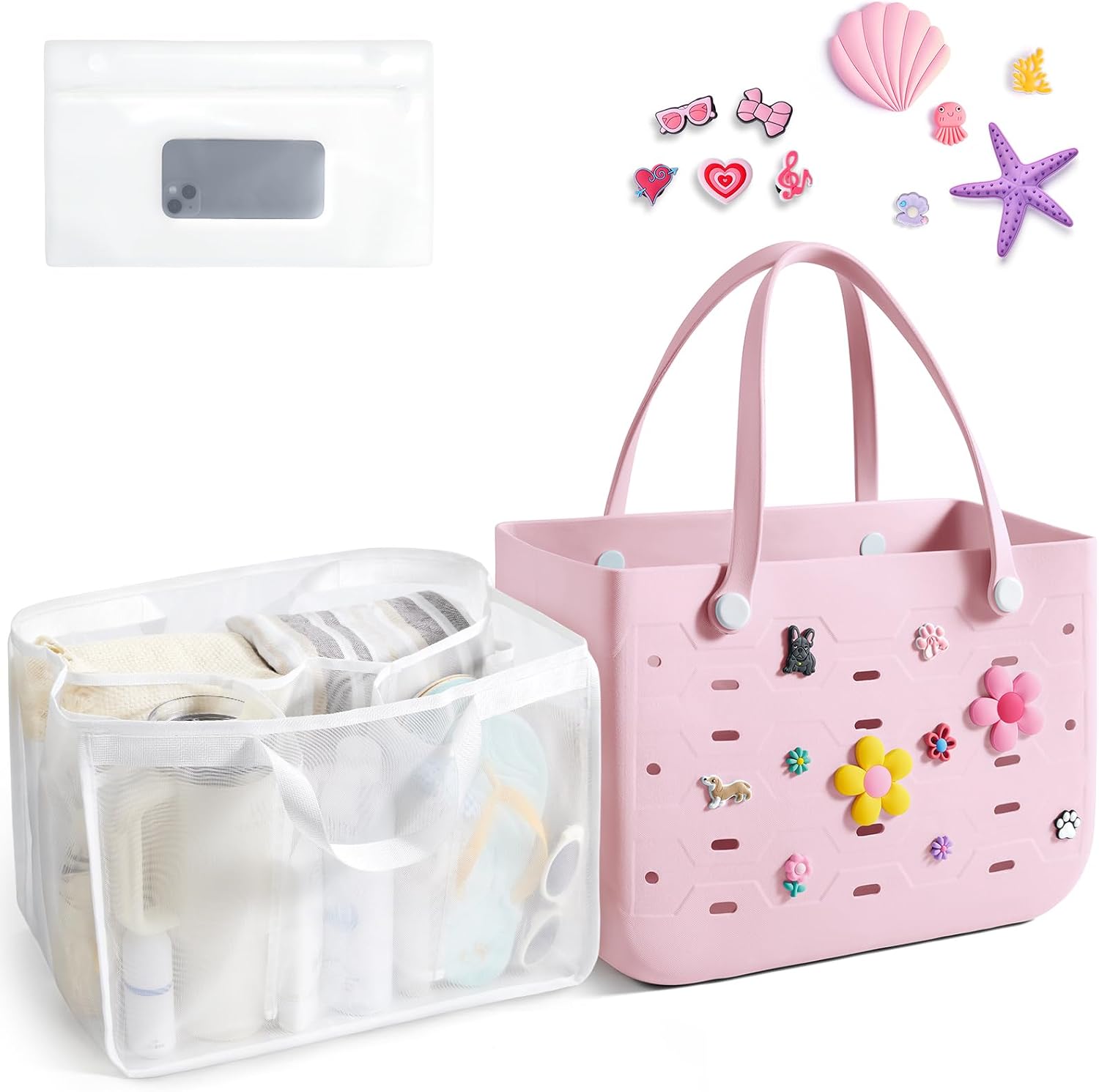 Water-Resistant Tote Bag with Detachable Wet Pocket | Chic Beach Bag for Outdoor Adventures 13