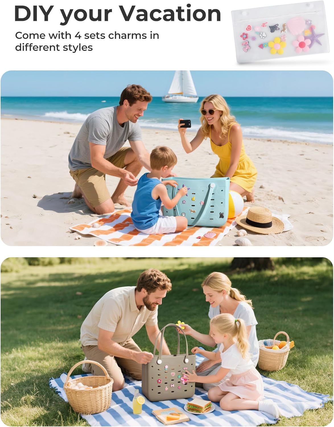 Water-Resistant Tote Bag with Detachable Wet Pocket | Chic Beach Bag for Outdoor Adventures 6