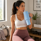 Stainless Steel Water Bottle, Stainless Steel Insulated Water Bottle with Straw and Handle, Reusable Water Bottle for Gym