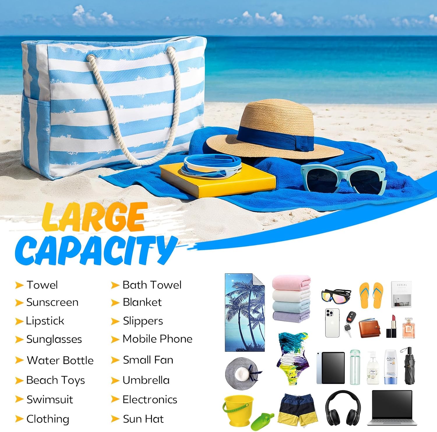 Waterproof Beach Bag with Sandproof Design | Large Beach Tote for All Your Outdoor Adventures 4