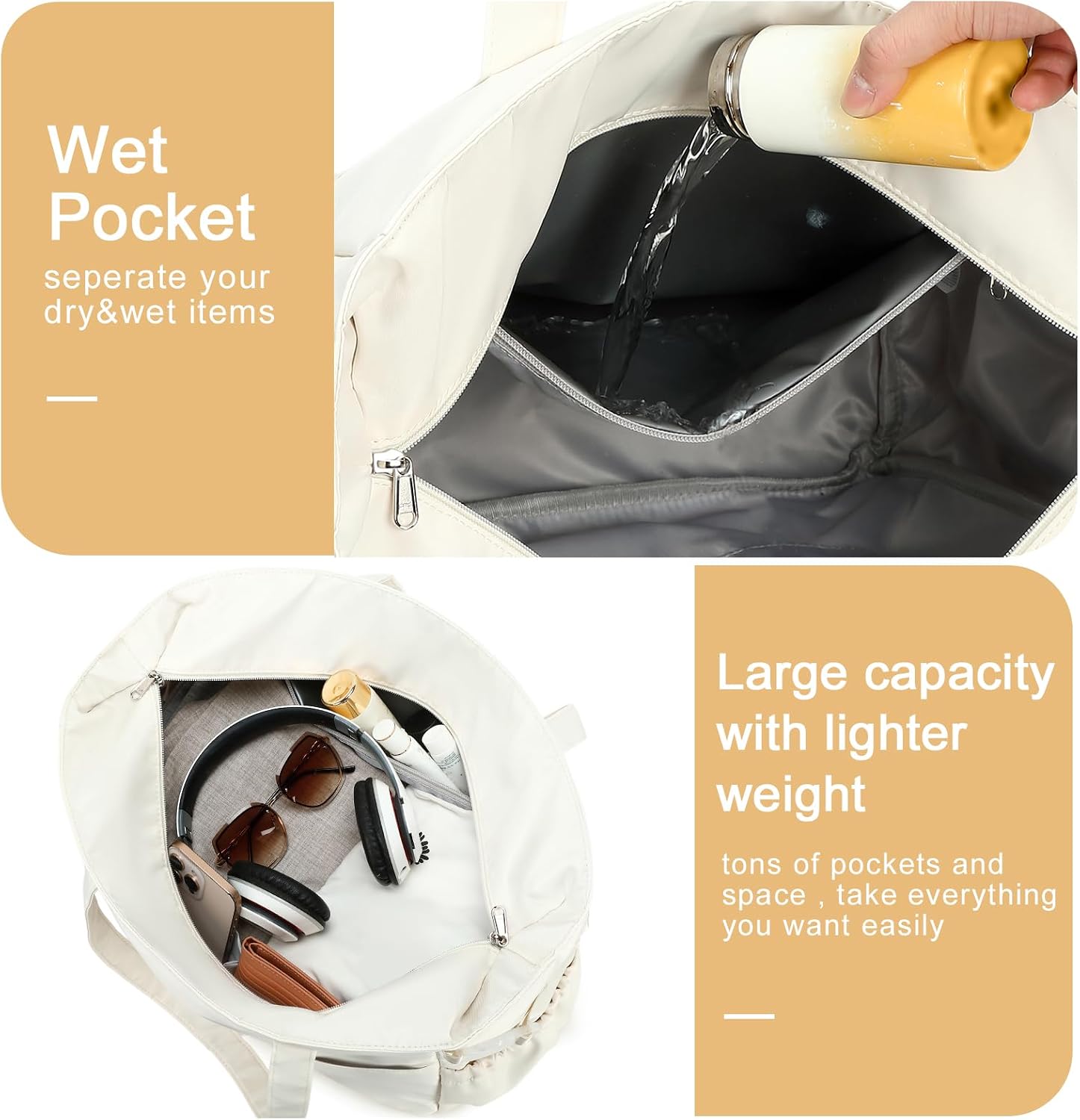 Waterproof Beach Bag with Wet Compartment | Spacious Tote for Outdoor Fun 3