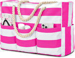 Waterproof Beach Tote Bag | Extra Large Canvas with 7 Pockets for Sand-Free Fun 11