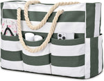 Waterproof Beach Tote Bag | Extra Large Canvas with 7 Pockets for Sand-Free Fun 12