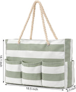 Waterproof Beach Tote Bag | Extra Large Canvas with 7 Pockets for Sand-Free Fun 5