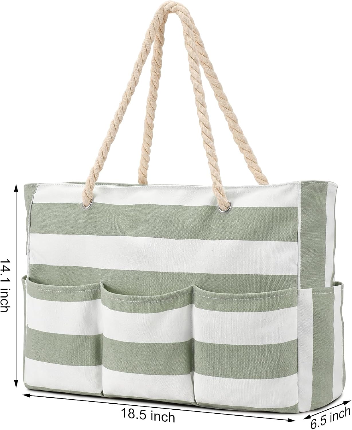 Waterproof Beach Tote Bag | Extra Large Canvas with 7 Pockets for Sand-Free Fun 5