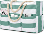 Waterproof Beach Tote Bag | Extra Large Canvas with 7 Pockets for Sand-Free Fun 9