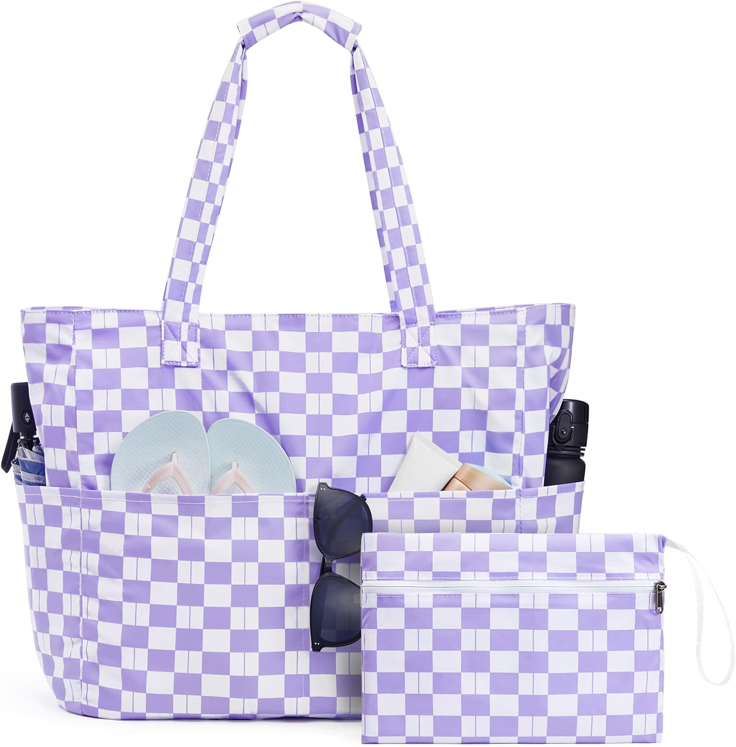 Waterproof Beach Tote Bag with Large Capacity & Wet Compartment | Stylish Beach Bag for Women 10