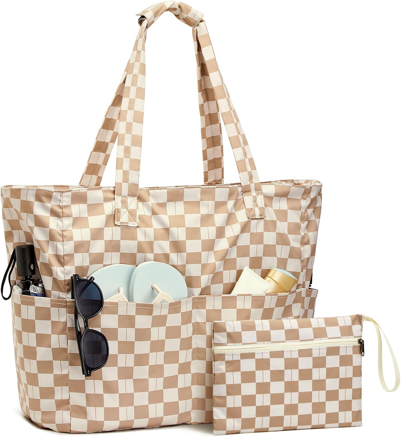 Waterproof Beach Tote Bag with Large Capacity & Wet Compartment | Stylish Beach Bag for Women 12