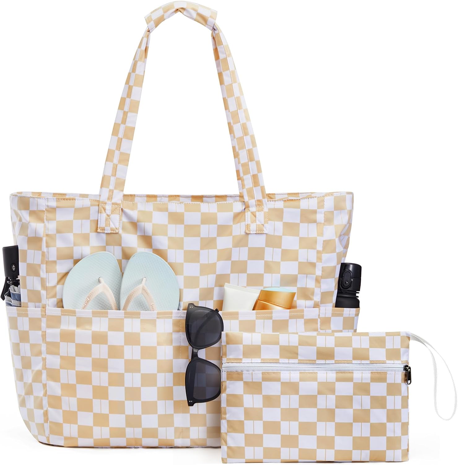 Waterproof Beach Tote Bag with Large Capacity & Wet Compartment | Stylish Beach Bag for Women 8