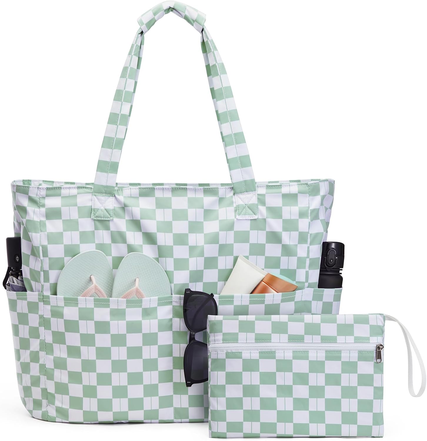 Waterproof Beach Tote Bag with Large Capacity & Wet Compartment | Stylish Beach Bag for Women 9